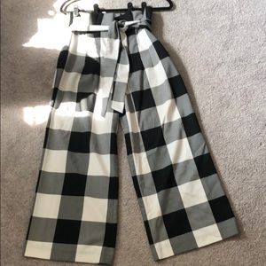 Classic black & white palazzo pants (wide-leg)